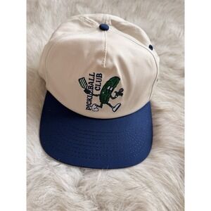 Barstool Pickleball Club Retro SnapBack Hat Beige Blue Embroidered Graphic *NEW*